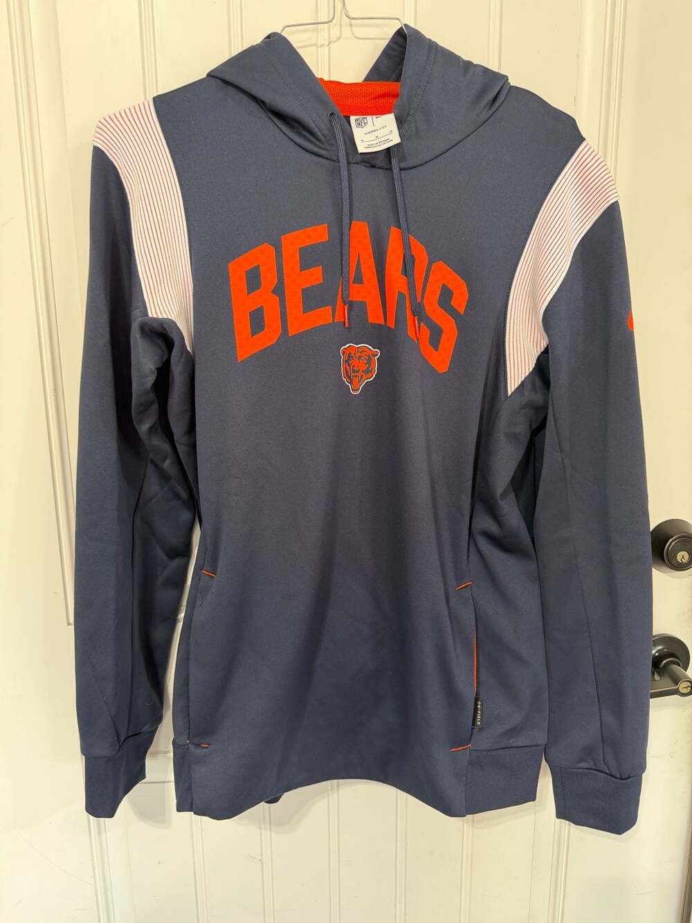 Chicago Bears Nike Men's Navy Sideline Performance Therma-Fit Pullover Hoodie